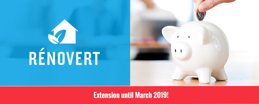 The RénoVert tax credit has been extended for one year